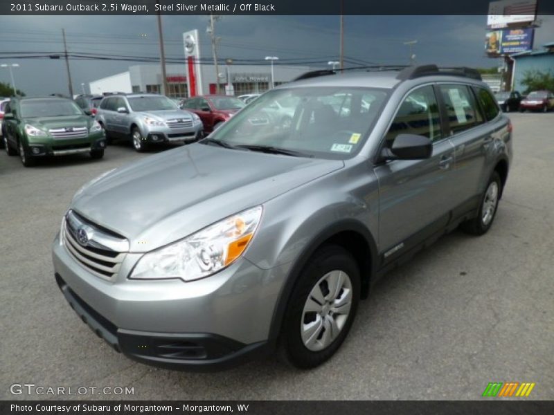 Steel Silver Metallic / Off Black 2011 Subaru Outback 2.5i Wagon
