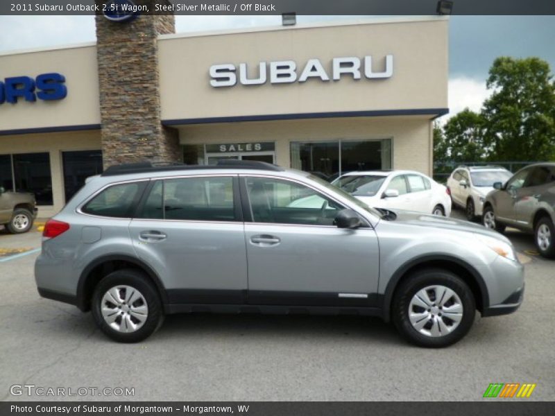 Steel Silver Metallic / Off Black 2011 Subaru Outback 2.5i Wagon