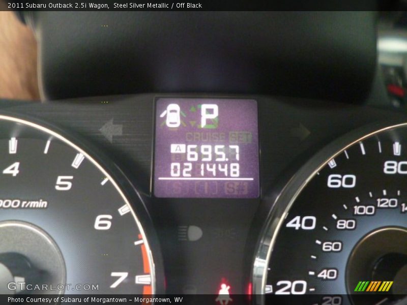 Steel Silver Metallic / Off Black 2011 Subaru Outback 2.5i Wagon