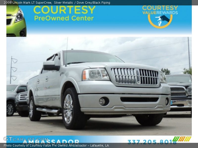 Silver Metallic / Dove Grey/Black Piping 2008 Lincoln Mark LT SuperCrew