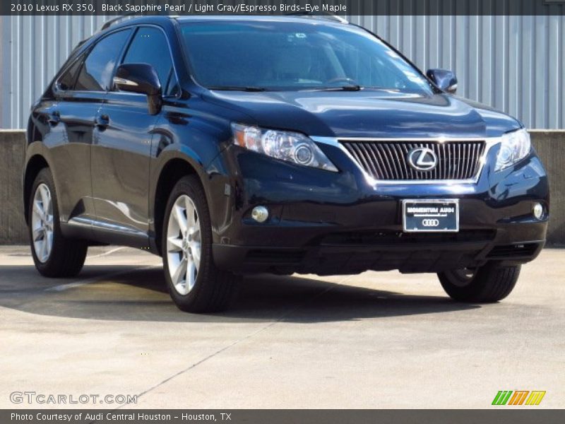 Black Sapphire Pearl / Light Gray/Espresso Birds-Eye Maple 2010 Lexus RX 350