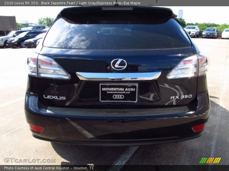 Black Sapphire Pearl / Light Gray/Espresso Birds-Eye Maple 2010 Lexus RX 350