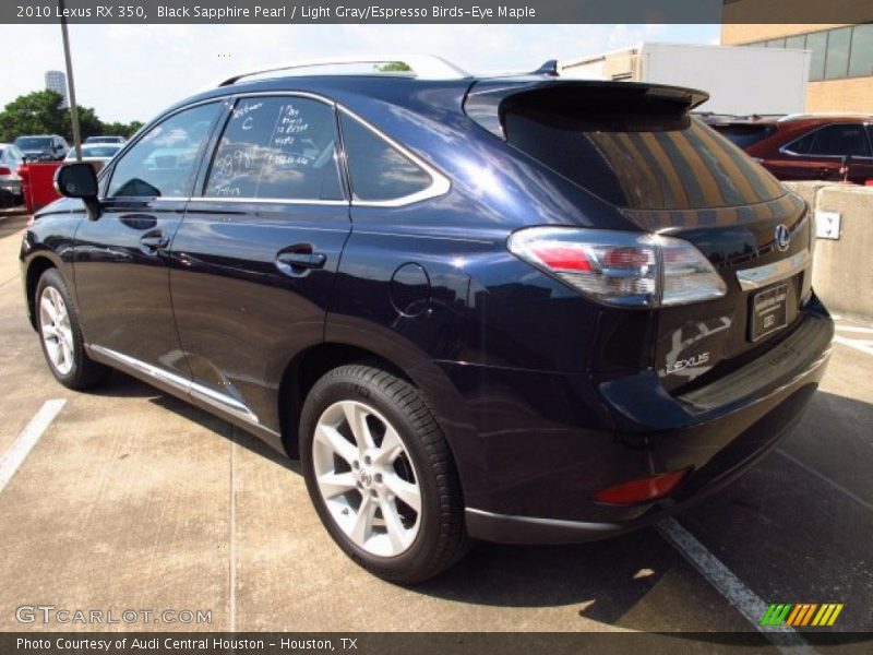 Black Sapphire Pearl / Light Gray/Espresso Birds-Eye Maple 2010 Lexus RX 350