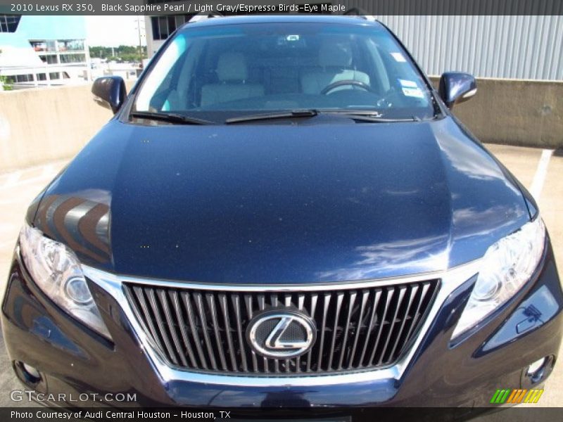 Black Sapphire Pearl / Light Gray/Espresso Birds-Eye Maple 2010 Lexus RX 350