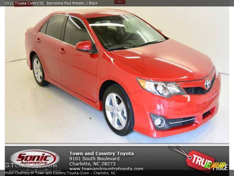 Barcelona Red Metallic / Black 2012 Toyota Camry SE