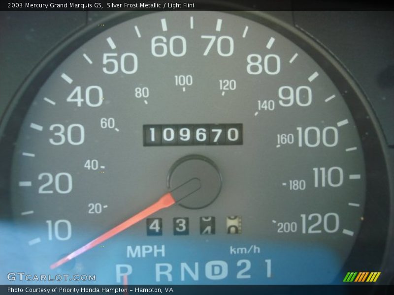 Silver Frost Metallic / Light Flint 2003 Mercury Grand Marquis GS
