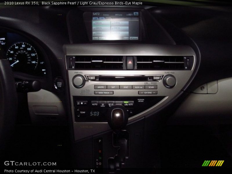 Black Sapphire Pearl / Light Gray/Espresso Birds-Eye Maple 2010 Lexus RX 350