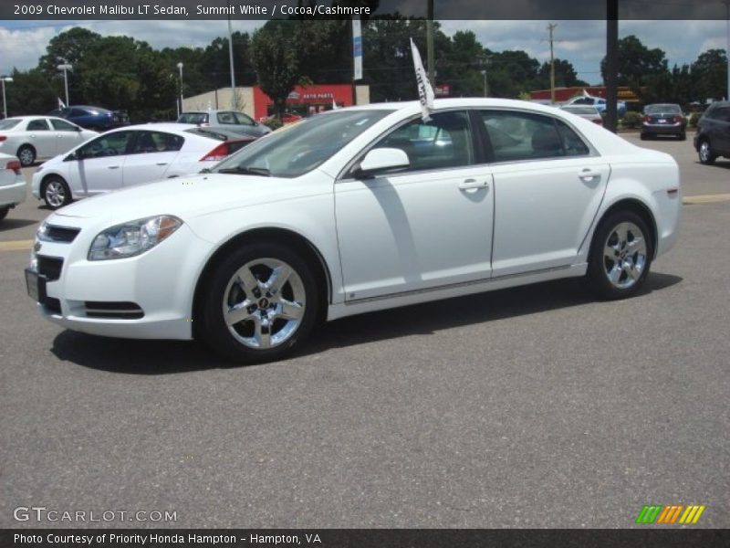 Summit White / Cocoa/Cashmere 2009 Chevrolet Malibu LT Sedan