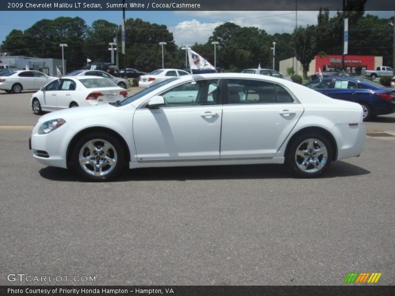 Summit White / Cocoa/Cashmere 2009 Chevrolet Malibu LT Sedan