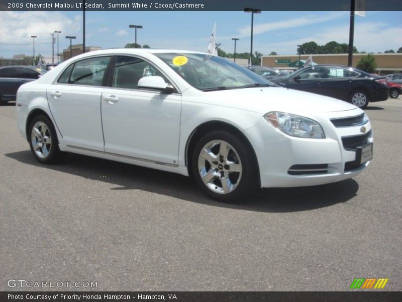 Summit White / Cocoa/Cashmere 2009 Chevrolet Malibu LT Sedan