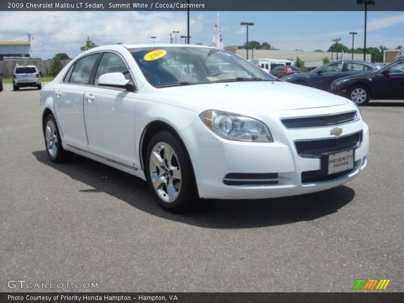 Summit White / Cocoa/Cashmere 2009 Chevrolet Malibu LT Sedan