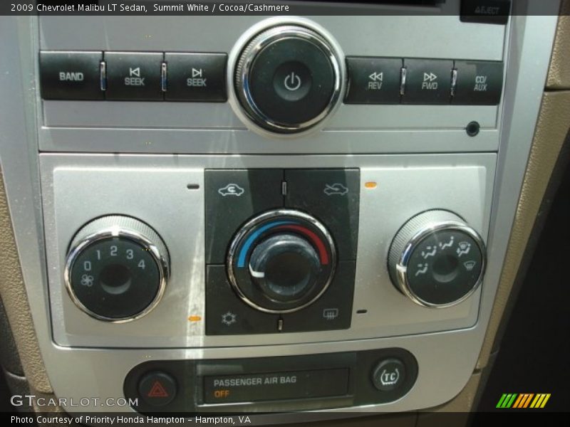 Summit White / Cocoa/Cashmere 2009 Chevrolet Malibu LT Sedan