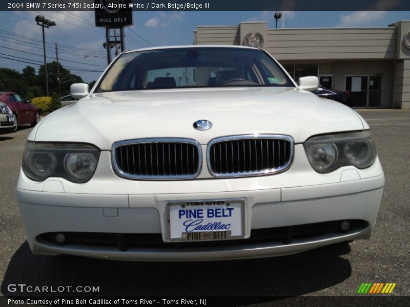 Alpine White / Dark Beige/Beige III 2004 BMW 7 Series 745i Sedan