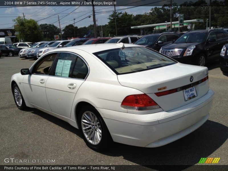 Alpine White / Dark Beige/Beige III 2004 BMW 7 Series 745i Sedan