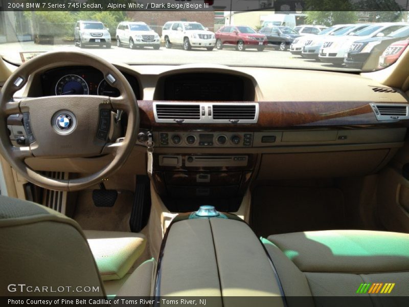 Alpine White / Dark Beige/Beige III 2004 BMW 7 Series 745i Sedan