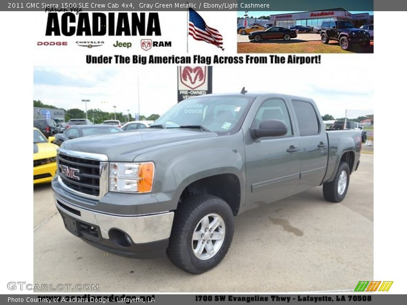 Gray Green Metallic / Ebony/Light Cashmere 2011 GMC Sierra 1500 SLE Crew Cab 4x4