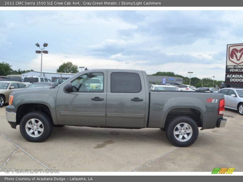 Gray Green Metallic / Ebony/Light Cashmere 2011 GMC Sierra 1500 SLE Crew Cab 4x4