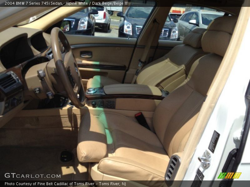 Alpine White / Dark Beige/Beige III 2004 BMW 7 Series 745i Sedan