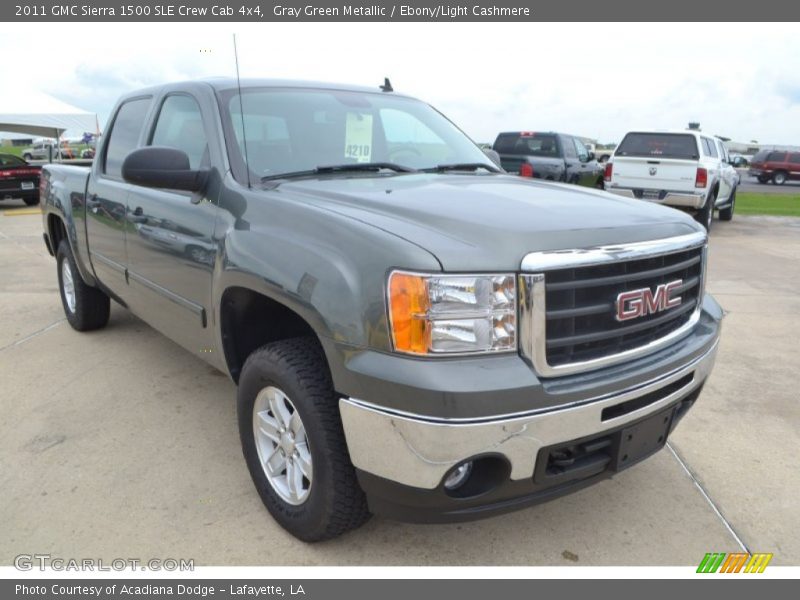 Gray Green Metallic / Ebony/Light Cashmere 2011 GMC Sierra 1500 SLE Crew Cab 4x4