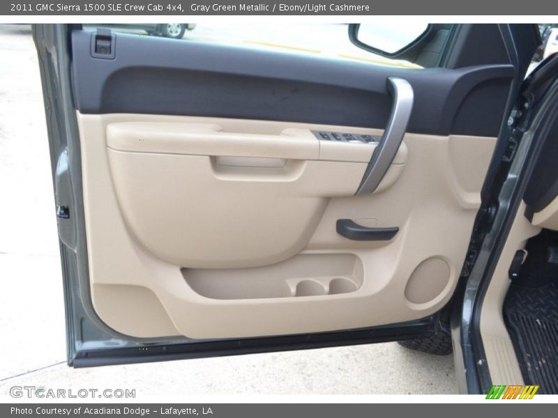 Gray Green Metallic / Ebony/Light Cashmere 2011 GMC Sierra 1500 SLE Crew Cab 4x4