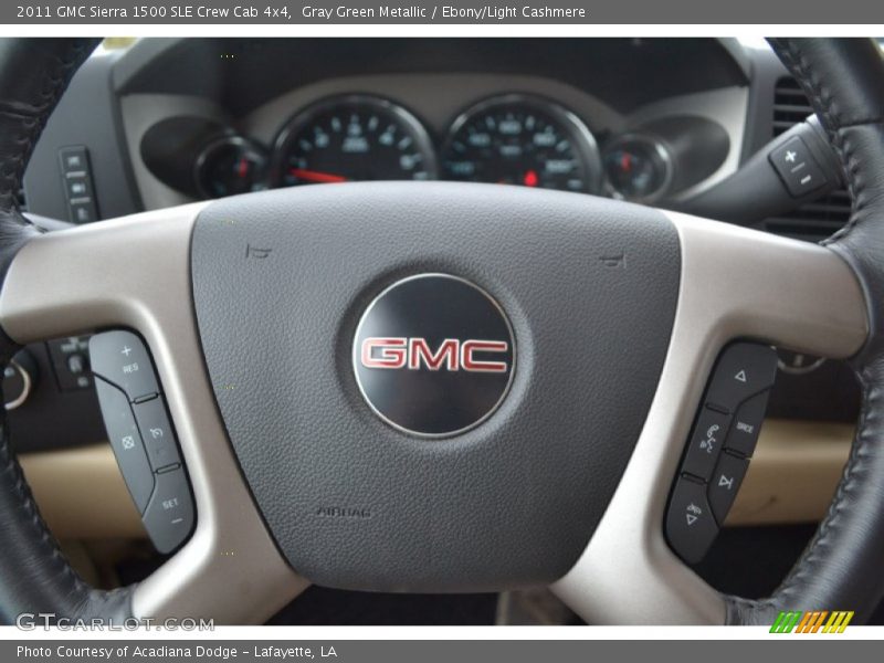 Gray Green Metallic / Ebony/Light Cashmere 2011 GMC Sierra 1500 SLE Crew Cab 4x4