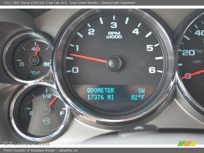 Gray Green Metallic / Ebony/Light Cashmere 2011 GMC Sierra 1500 SLE Crew Cab 4x4