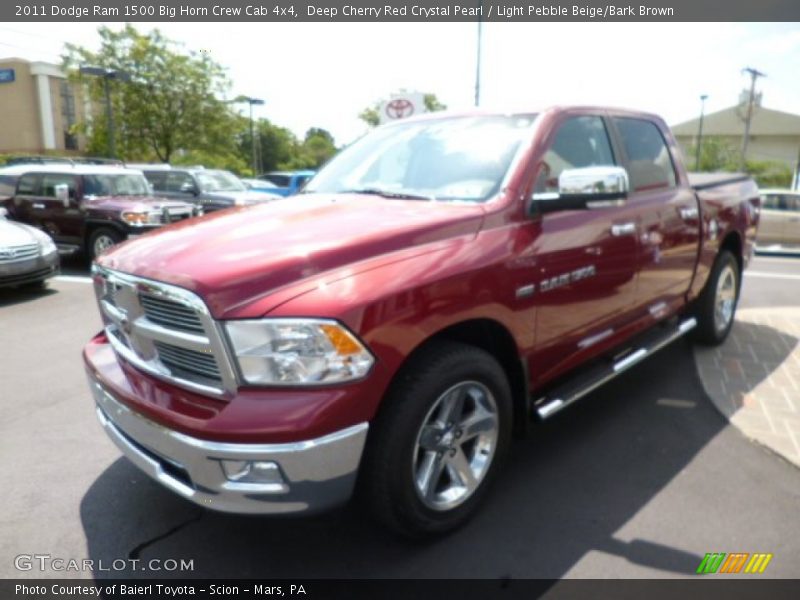 Deep Cherry Red Crystal Pearl / Light Pebble Beige/Bark Brown 2011 Dodge Ram 1500 Big Horn Crew Cab 4x4