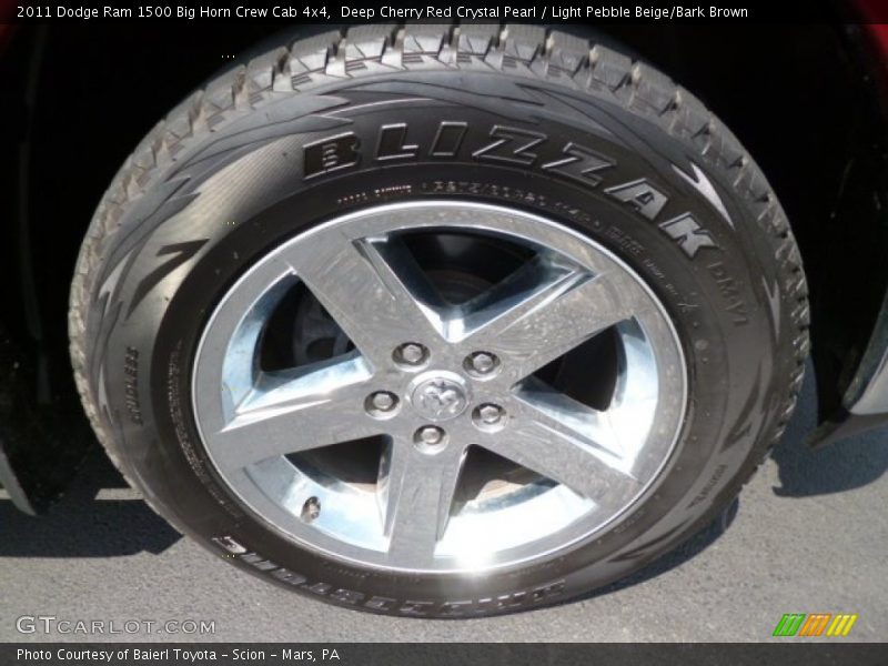 Deep Cherry Red Crystal Pearl / Light Pebble Beige/Bark Brown 2011 Dodge Ram 1500 Big Horn Crew Cab 4x4