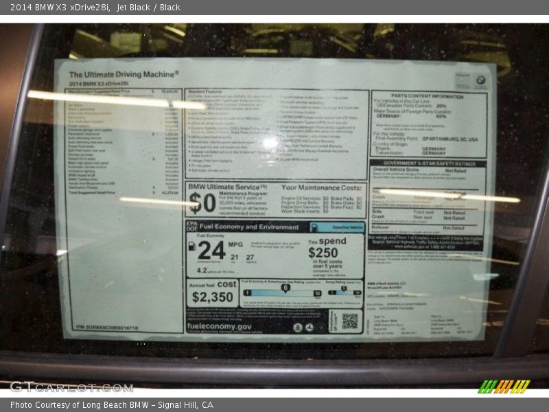 Jet Black / Black 2014 BMW X3 xDrive28i