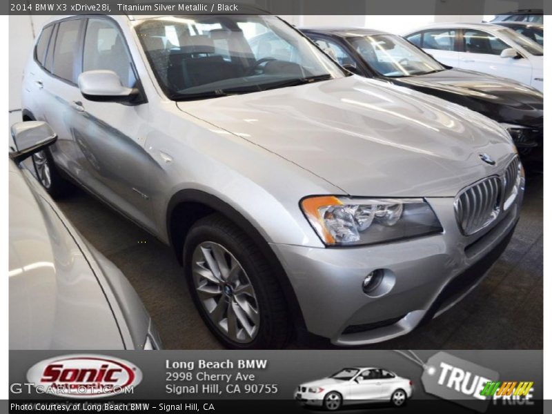 Titanium Silver Metallic / Black 2014 BMW X3 xDrive28i