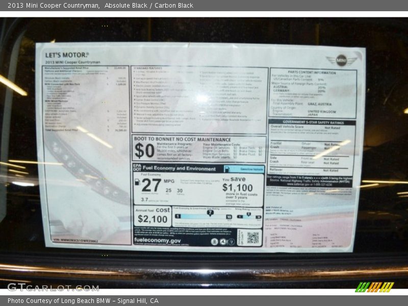 Absolute Black / Carbon Black 2013 Mini Cooper Countryman