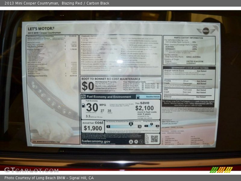 Blazing Red / Carbon Black 2013 Mini Cooper Countryman