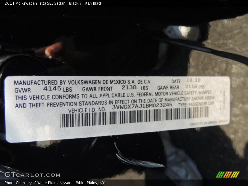 Black / Titan Black 2011 Volkswagen Jetta SEL Sedan