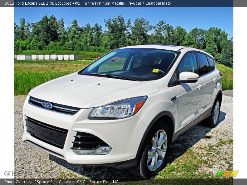 White Platinum Metallic Tri-Coat / Charcoal Black 2013 Ford Escape SEL 2.0L EcoBoost 4WD