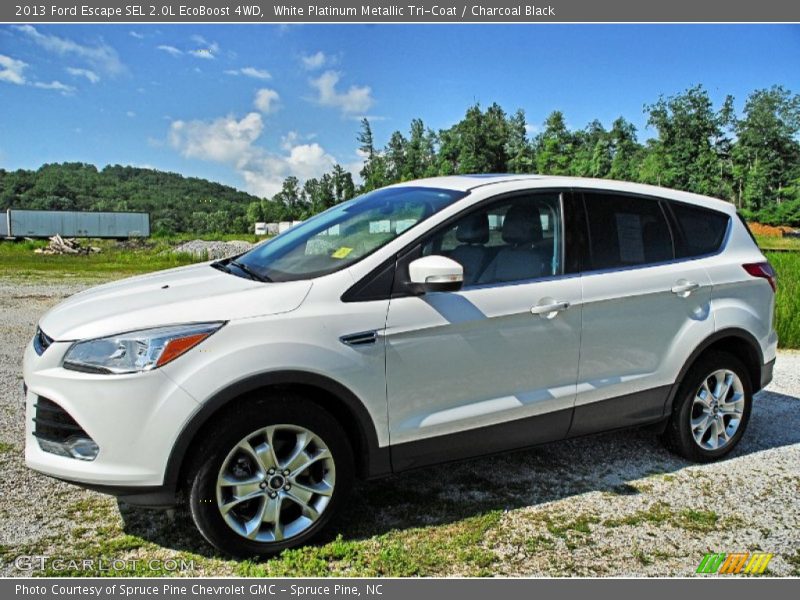 White Platinum Metallic Tri-Coat / Charcoal Black 2013 Ford Escape SEL 2.0L EcoBoost 4WD