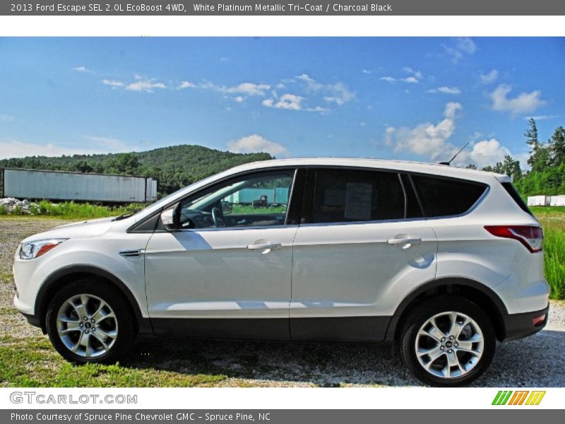 White Platinum Metallic Tri-Coat / Charcoal Black 2013 Ford Escape SEL 2.0L EcoBoost 4WD