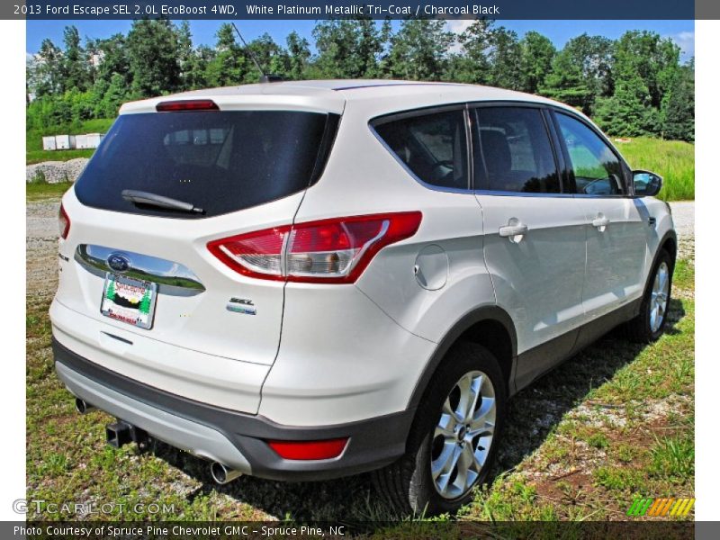 White Platinum Metallic Tri-Coat / Charcoal Black 2013 Ford Escape SEL 2.0L EcoBoost 4WD
