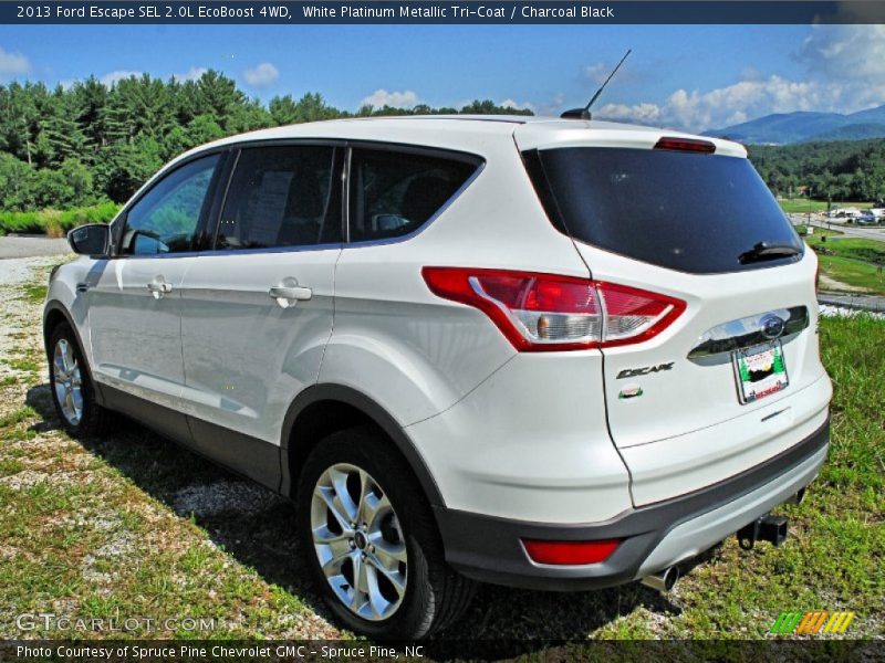 White Platinum Metallic Tri-Coat / Charcoal Black 2013 Ford Escape SEL 2.0L EcoBoost 4WD