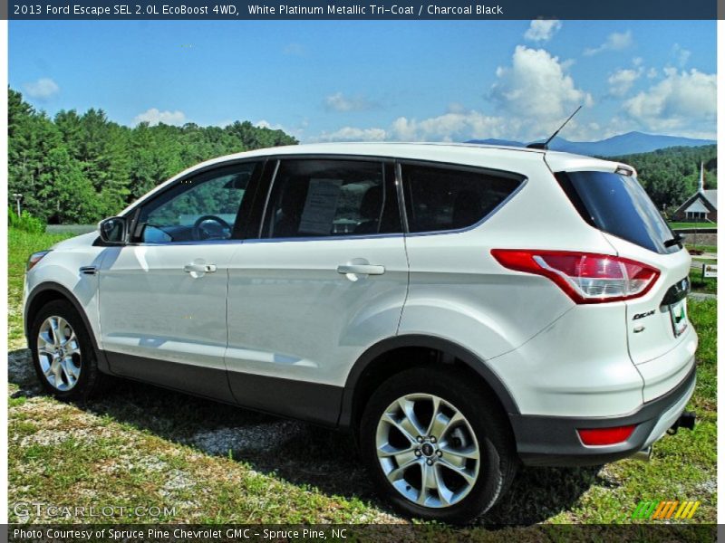 White Platinum Metallic Tri-Coat / Charcoal Black 2013 Ford Escape SEL 2.0L EcoBoost 4WD