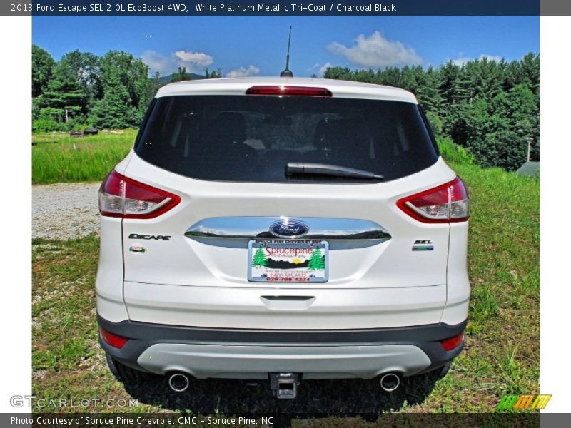 White Platinum Metallic Tri-Coat / Charcoal Black 2013 Ford Escape SEL 2.0L EcoBoost 4WD