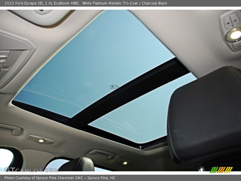 White Platinum Metallic Tri-Coat / Charcoal Black 2013 Ford Escape SEL 2.0L EcoBoost 4WD