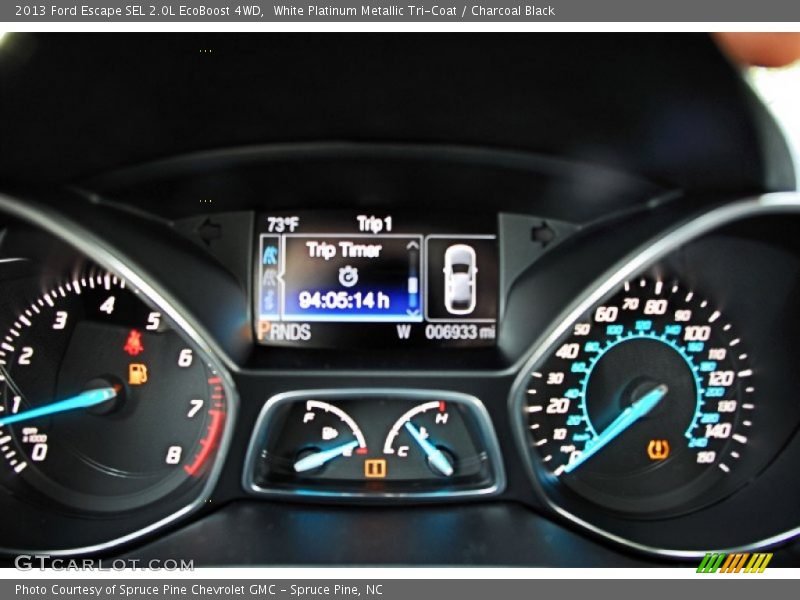 White Platinum Metallic Tri-Coat / Charcoal Black 2013 Ford Escape SEL 2.0L EcoBoost 4WD