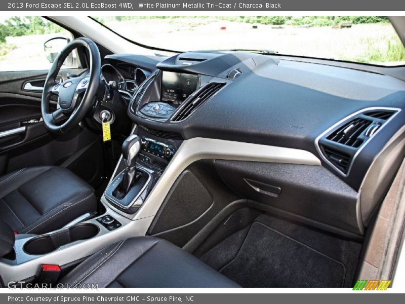 White Platinum Metallic Tri-Coat / Charcoal Black 2013 Ford Escape SEL 2.0L EcoBoost 4WD