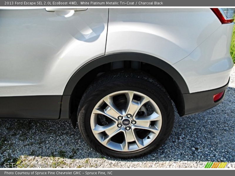 White Platinum Metallic Tri-Coat / Charcoal Black 2013 Ford Escape SEL 2.0L EcoBoost 4WD