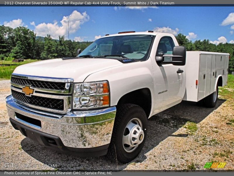 Front 3/4 View of 2012 Silverado 3500HD WT Regular Cab 4x4 Utility Truck
