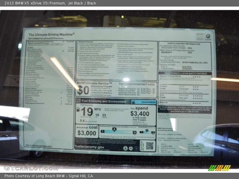 Jet Black / Black 2013 BMW X5 xDrive 35i Premium