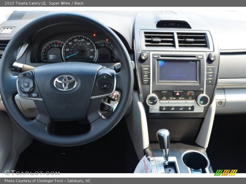 Super White / Black 2013 Toyota Camry LE