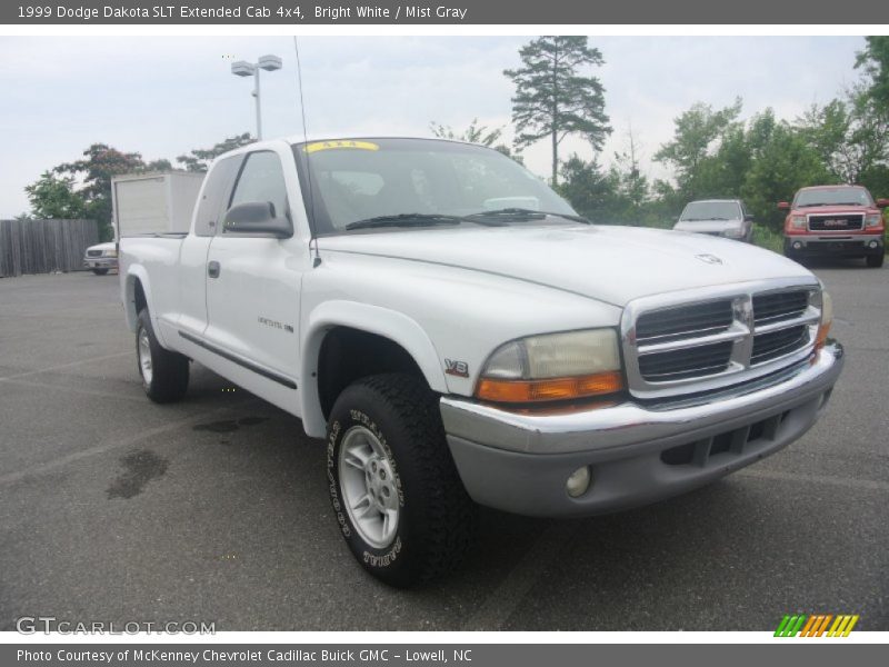 Bright White / Mist Gray 1999 Dodge Dakota SLT Extended Cab 4x4