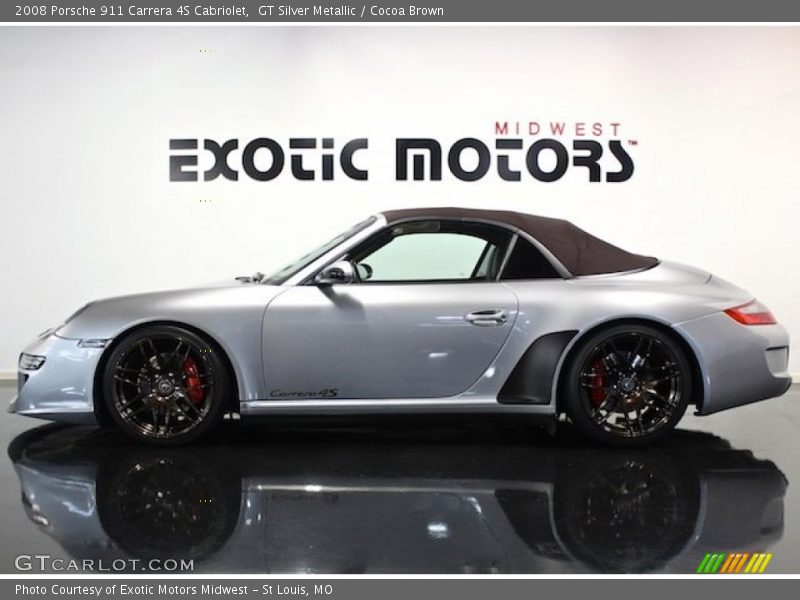 GT Silver Metallic / Cocoa Brown 2008 Porsche 911 Carrera 4S Cabriolet