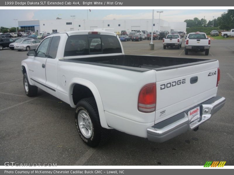 Bright White / Mist Gray 1999 Dodge Dakota SLT Extended Cab 4x4